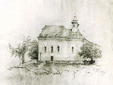 Stifter-Zeichnung: Kapelle am Gutwasserberg